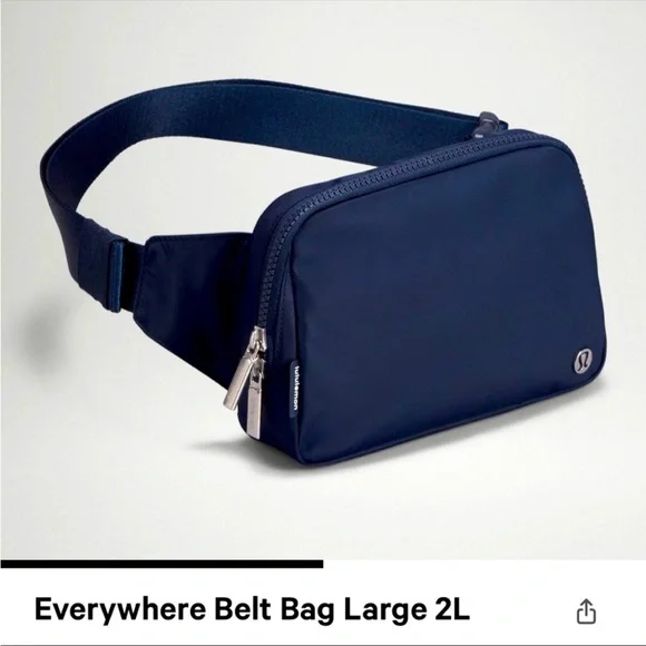 🔥1 Day Sale🔥NWT Lululemon Athletica Everywhere belt bag, (Large) 2L, True Navy - Picture 2 of 16